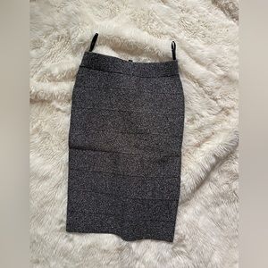 BCBGMAXAZRIA Scarlett Lurex Bandage Pencil Skirt Size XS Sparkly Metallic